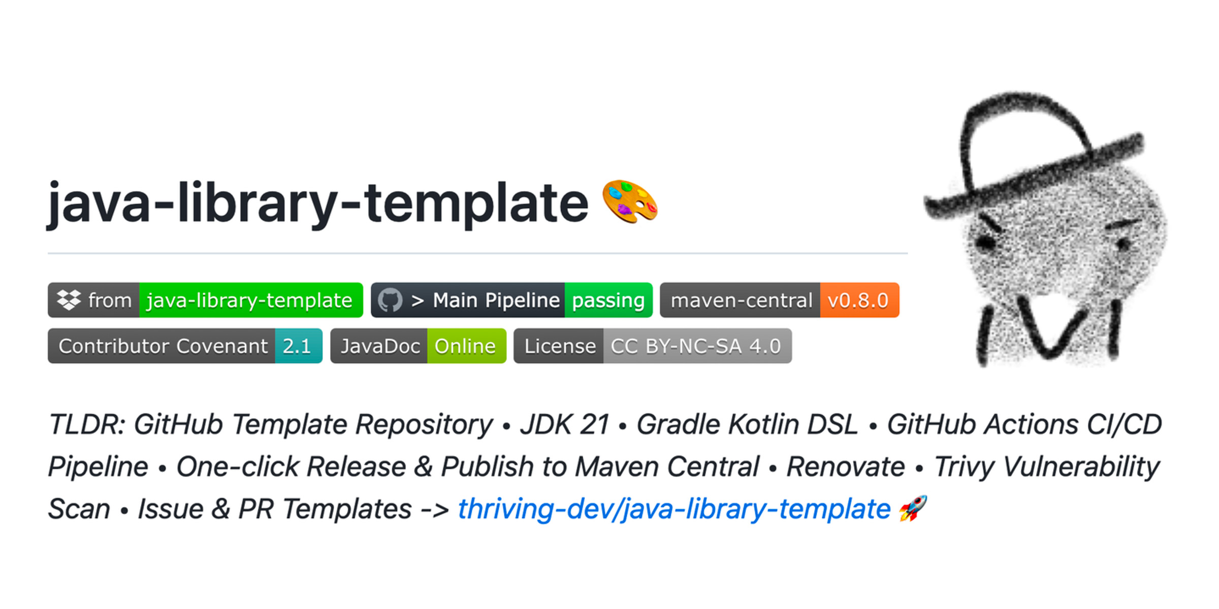 TLDR: GitHub Template Repository • Gradle Kotlin DSL • GitHub Actions CI/CD Pipeline • One-click Release & Publish to Maven Central • Reno